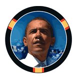 Poker chips with Borack Obama on them